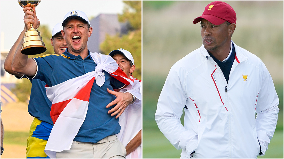 Justin Rose and Tiger Woods